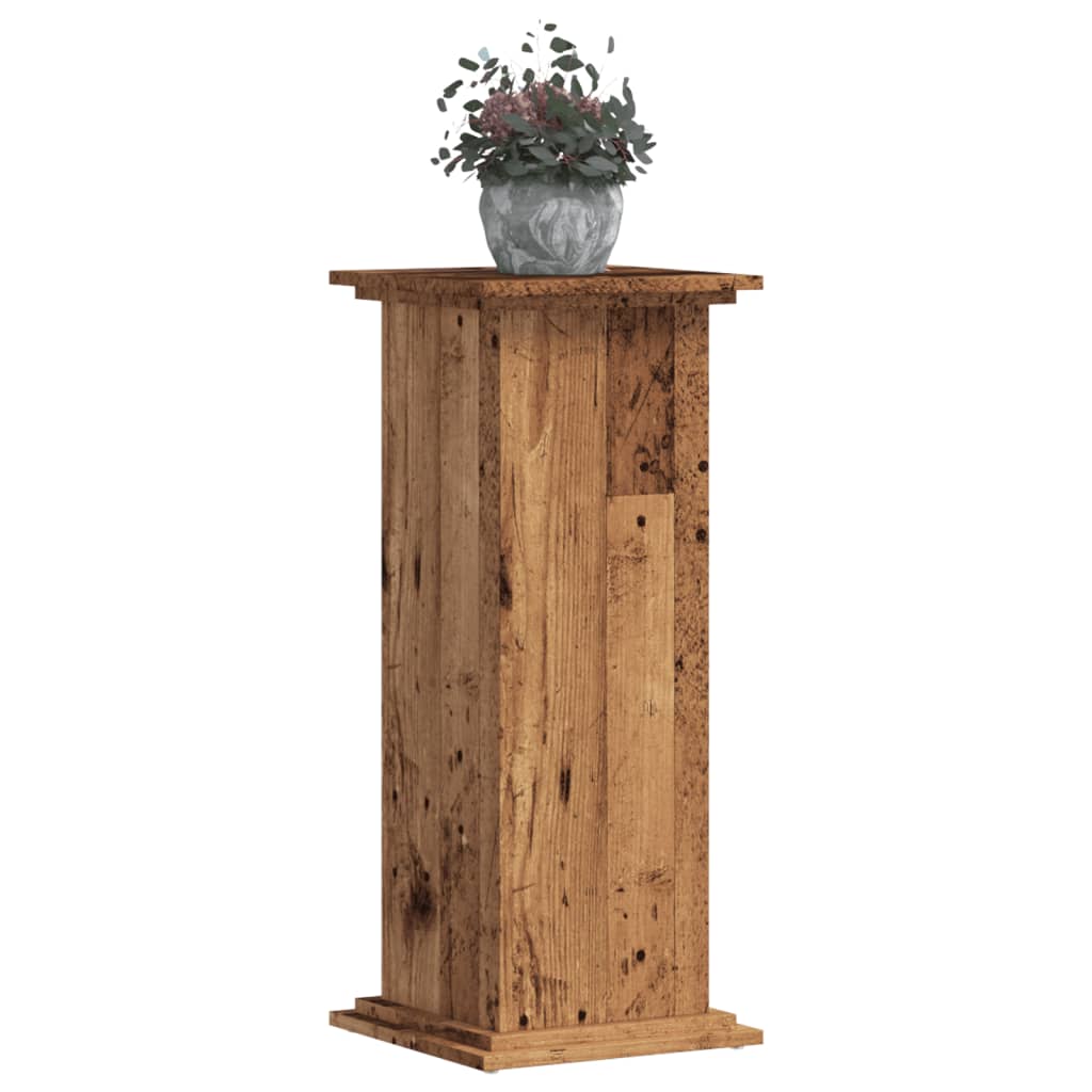 vidaXL Soportes de planta madera ingeniería roble artisian 33x33x80 cm Color Roble,  Madera antigua,  Gris hormigón y mas