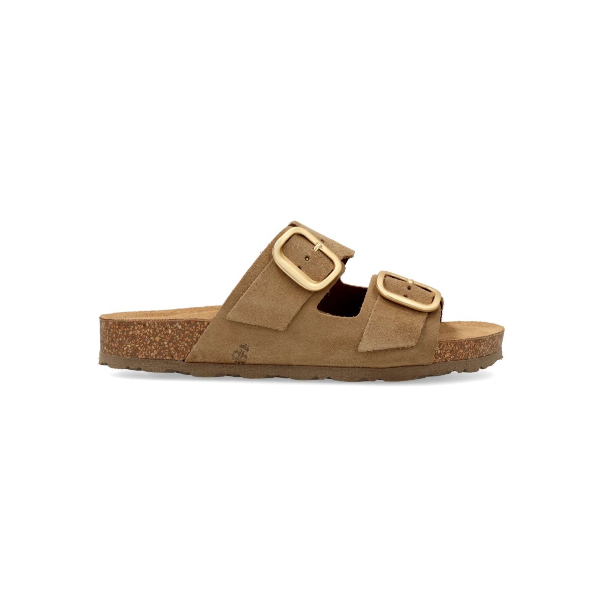 Yokono - Sandalias de mujer bio piel serraje con plantilla acolchada y suela de corcho sobre EVA, estilo Yokono, versátiles y elegantes para conjunto casual