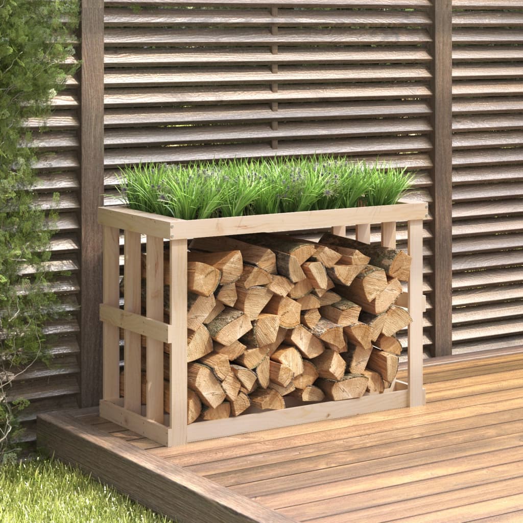 vidaXL Soporte para Leña de Exterior Chimenea Color Marrón miel,  Natural,  Blanco y mas