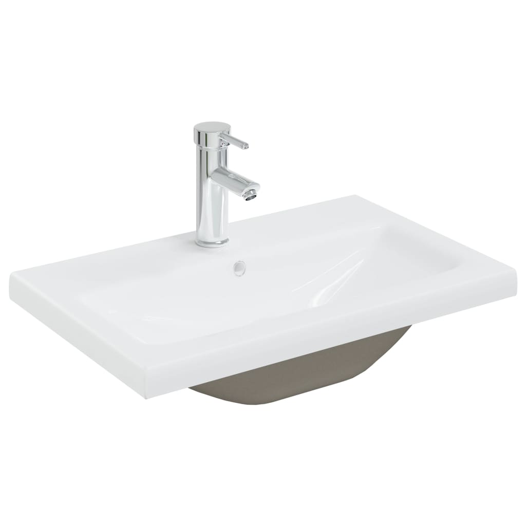 vidaXL Lavabo Empotrado con Grifo Cerámica Blanco Cuarto de Baño Dimensiones 42 x 39 x 18 cm,  61 x 39 x 18 cm,  81 x 39 x 18 cm y mas