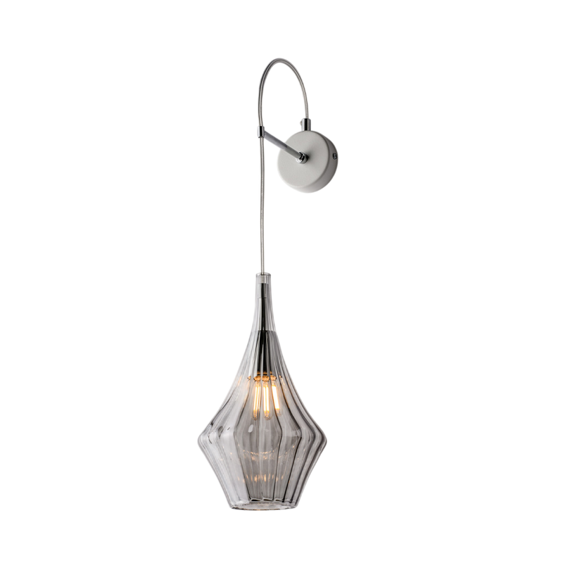 Aplique de pared Zeus de hierro con cristal pyrex gris 1 luz .14 P.21 BL270-AP1-GR - Bonetti Illumina
