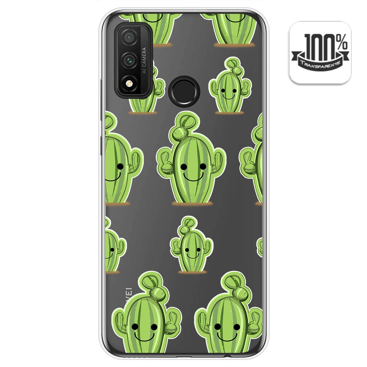 Tumundosmartphone Funda Gel Transparente para Huawei P Smart 2020 diseño Cactus Dibujos
