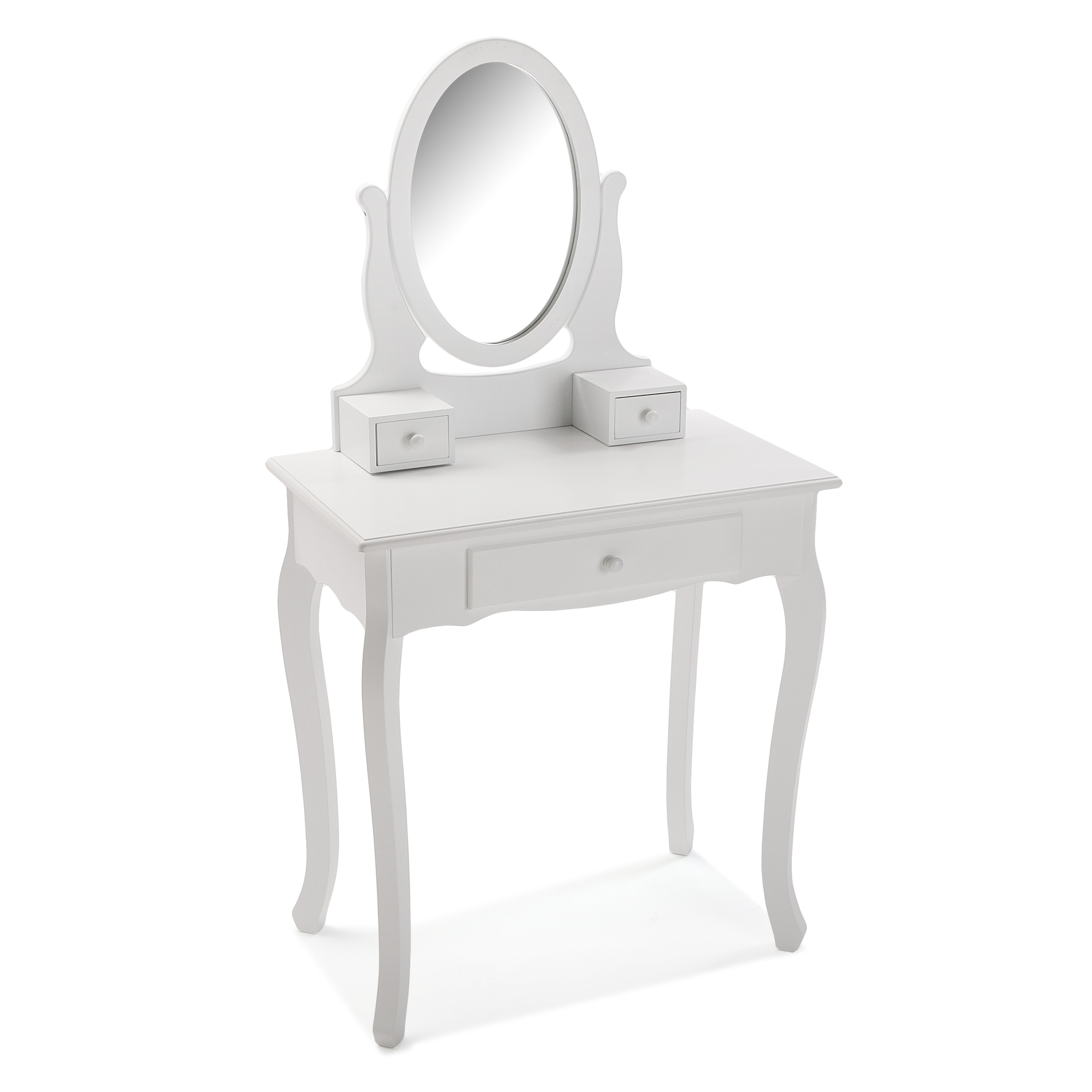 Versa Kate Tocador Maquillaje con Espejo y Cajones. Tocador Estilo Antiguo Clásico, , Medidas (Al x L x An) 129,5 x 40 x 70 cm, Madera y Espejo, Color Blanco