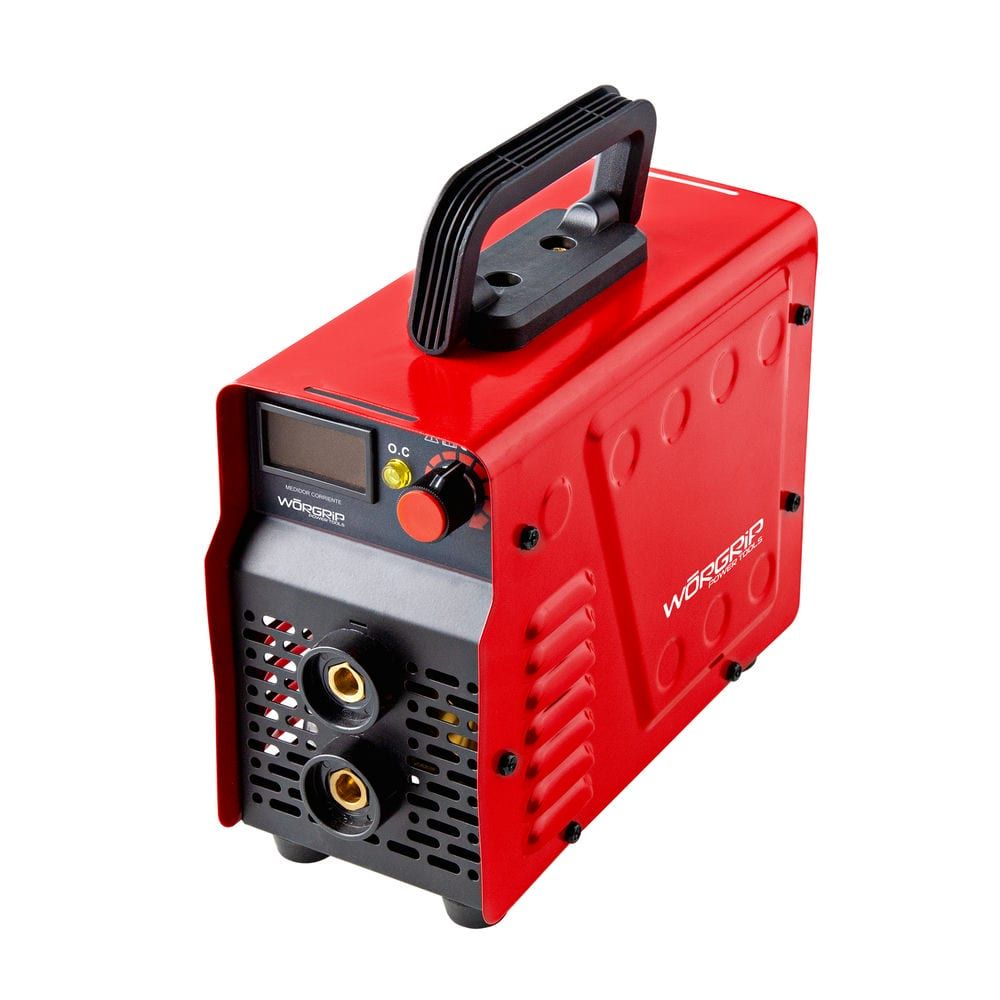 Soldador inverter WORGRIP monofásico 230 V (220-240V) - 1ph - Accesorios incluidos: pinzas, soporte, máscara, cepillo.