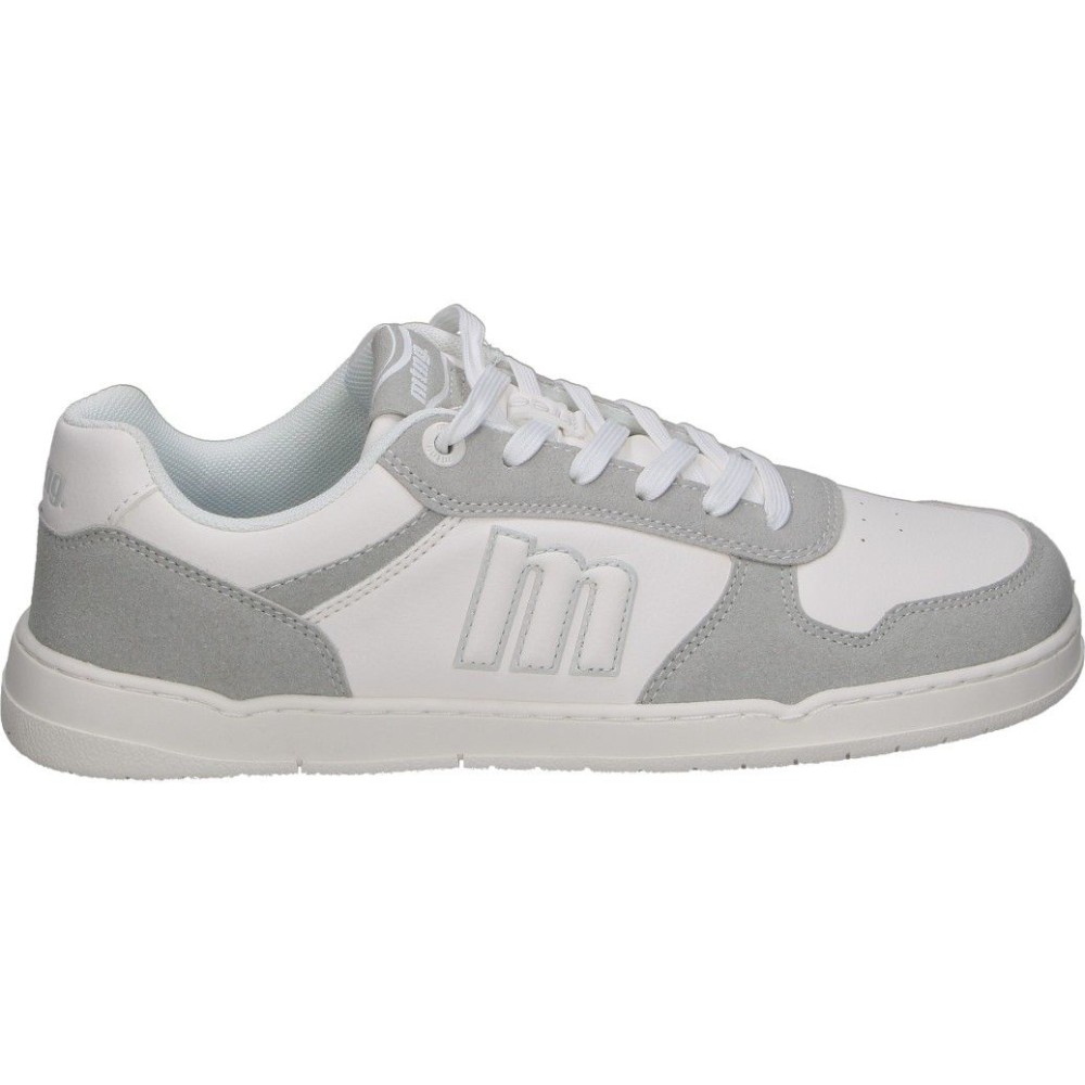 MTNG | Zapatillas Barefoot Mustang Free Miami para Hombre – Deportiva Casual Blanca con Detalles en Gris – Sneakers con Cordones – Respetuosos con el Pie – Cero Drop – Vegan – Flexibles – Modelo 84766