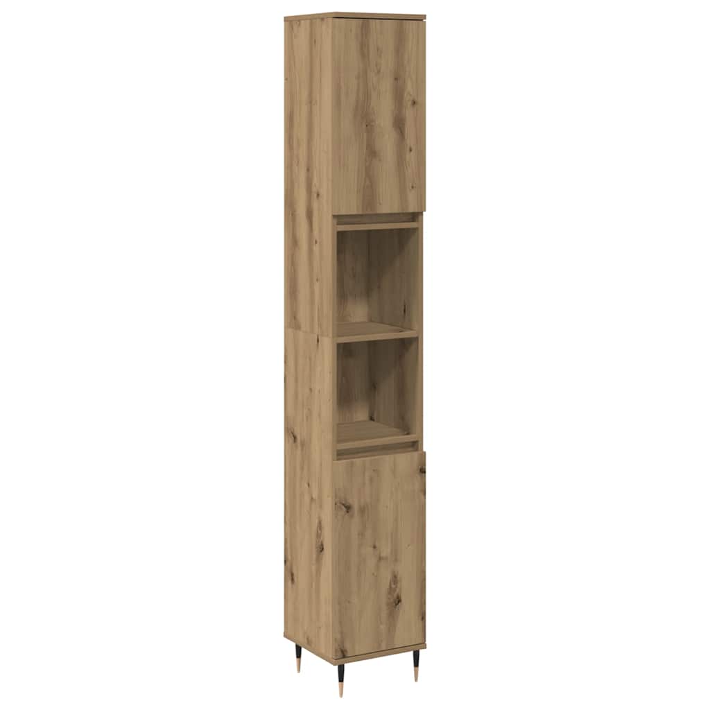 vidaXL Armario de baño madera contrachapada roble artisan 30x30x190 cm