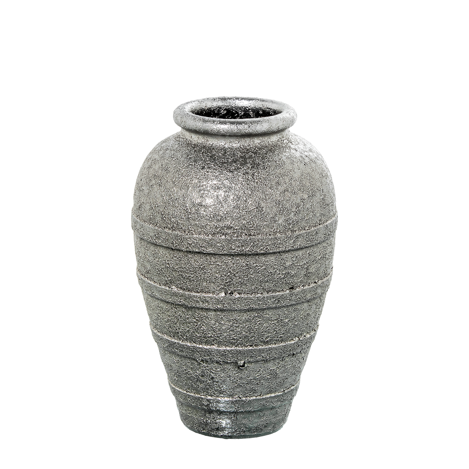 Jarron ceramica 30cm plateado 20x30cm