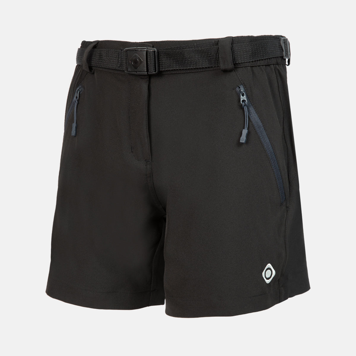 Izas - Pantalón Corto de Montaña para Mujer - Pantalón de Trekking y Senderismo - Tecnología Dry Fit Que Expulsa el Sudor a la Superficie - Transpirable y de Secado Rápido - Rillo Negro - 2XL