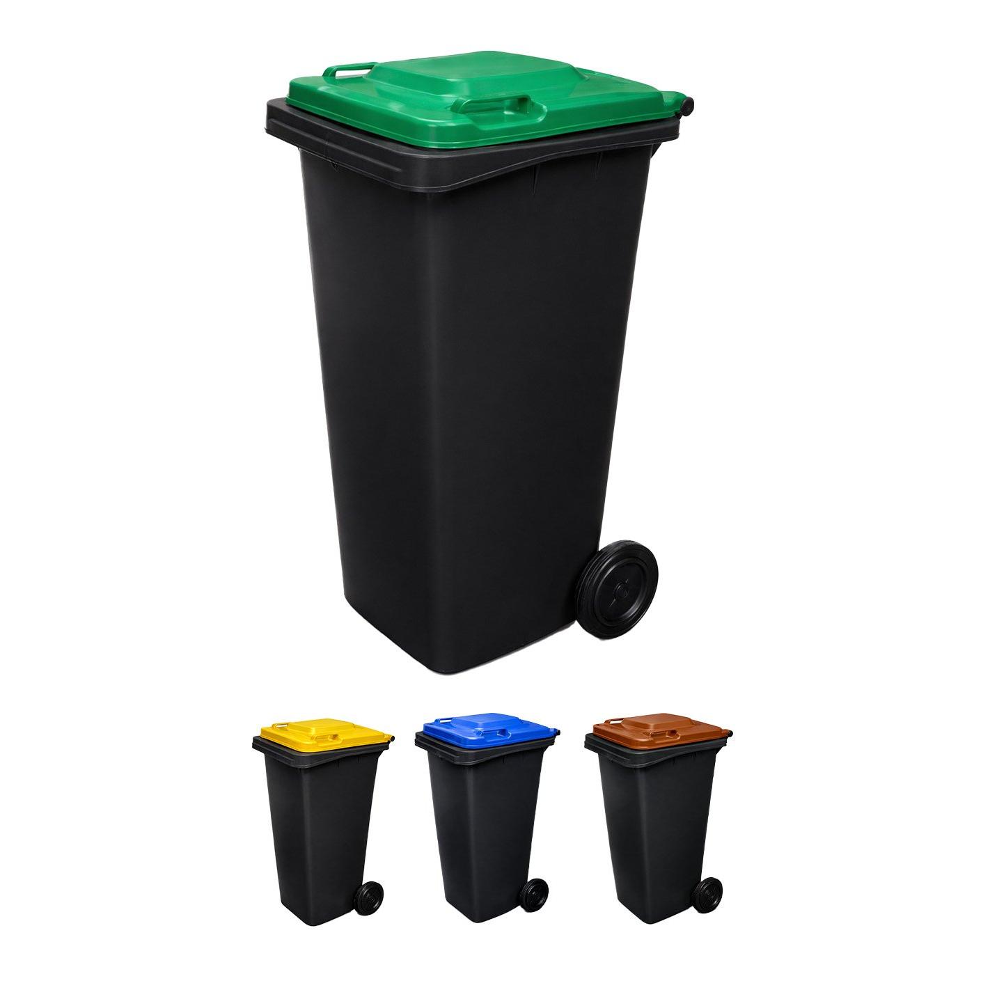 Contenedor de basura reciclables 240L 2 ruedas | Ecodiseño Negro