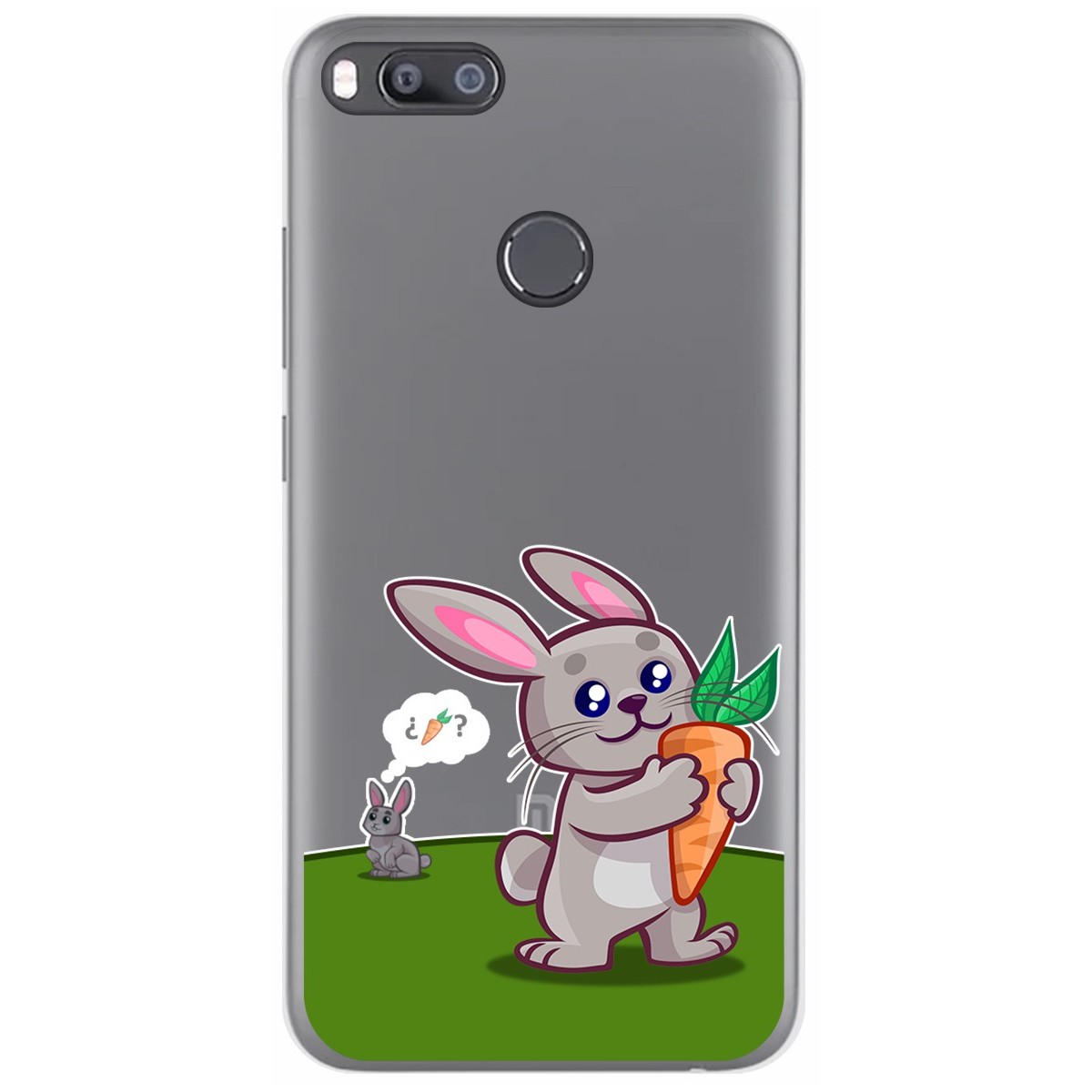 Tumundosmartphone Funda Gel Transparente Xiaomi Mi 5X Personalizada con Dibujo de Conejo
