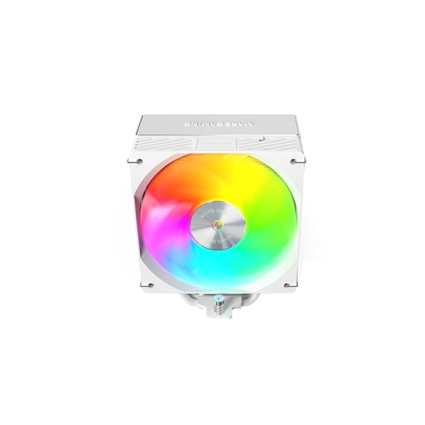 Mars gaming mcpu-x5argb disipador cpu con 280w de potencia - ventilador pwm de 120mm - iluminacion argb - 5 heatpipes hct - color blanco