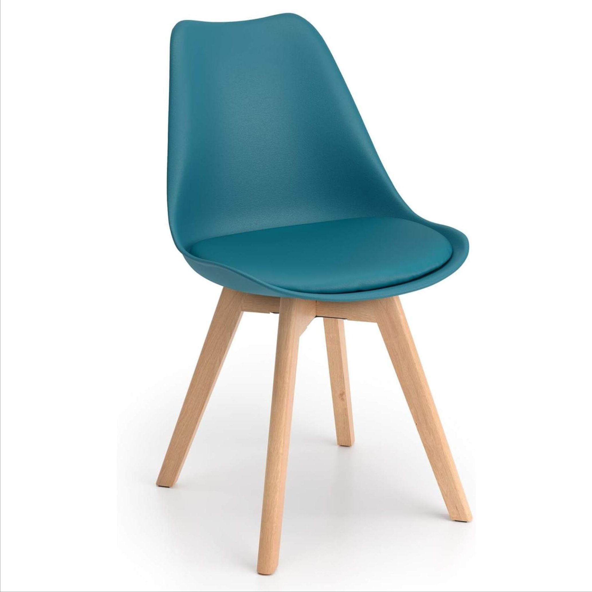 ORION91oficial® - Silla SIRIO Color Verde Turquesa Asiento Polipropileno y Patas Haya (81x48x54 cm) Estilo Escandinavo, Comedor, Hostelería, Oficina, Salón, Teletrabajo, Cocina - spaziOrion91