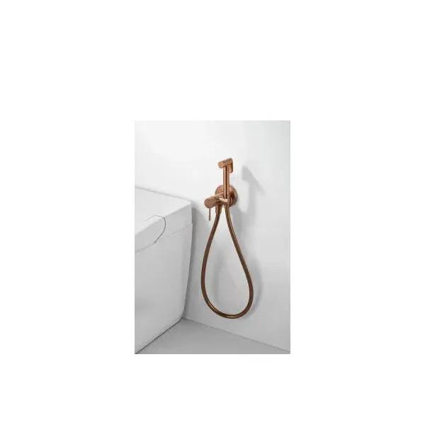 IMEX GENOVA RDG053/ORC Grifería monomando empotrada para bidé hecha de latón acabado oro rosa cepillado