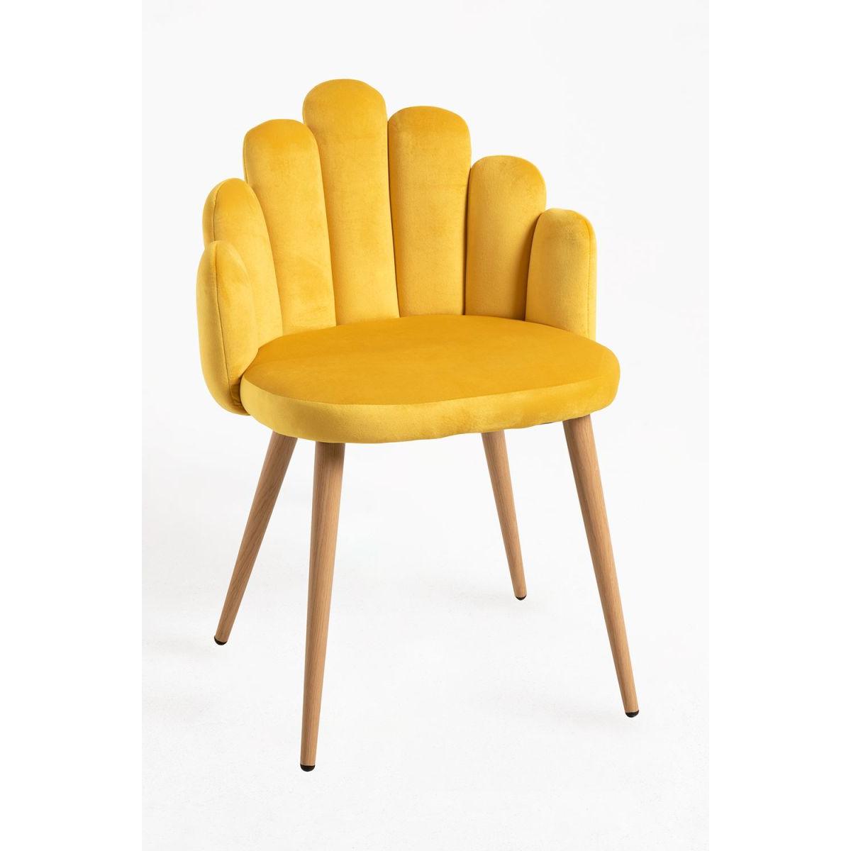 Regalos Miguel - Sillas Comedor - Silla Hand Terciopelo - Amarillo