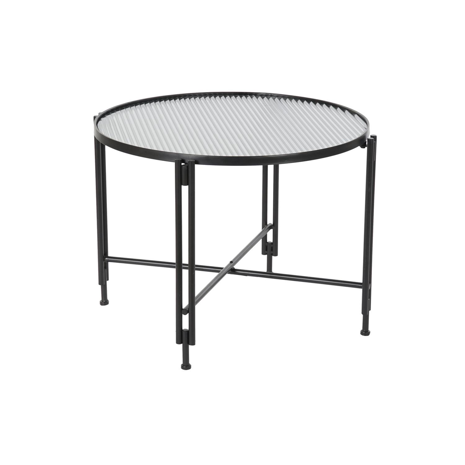Mesa Centro Metal Cristal 63X63X46 Negro - Fijalo - El mejor complemento para tu hogar.