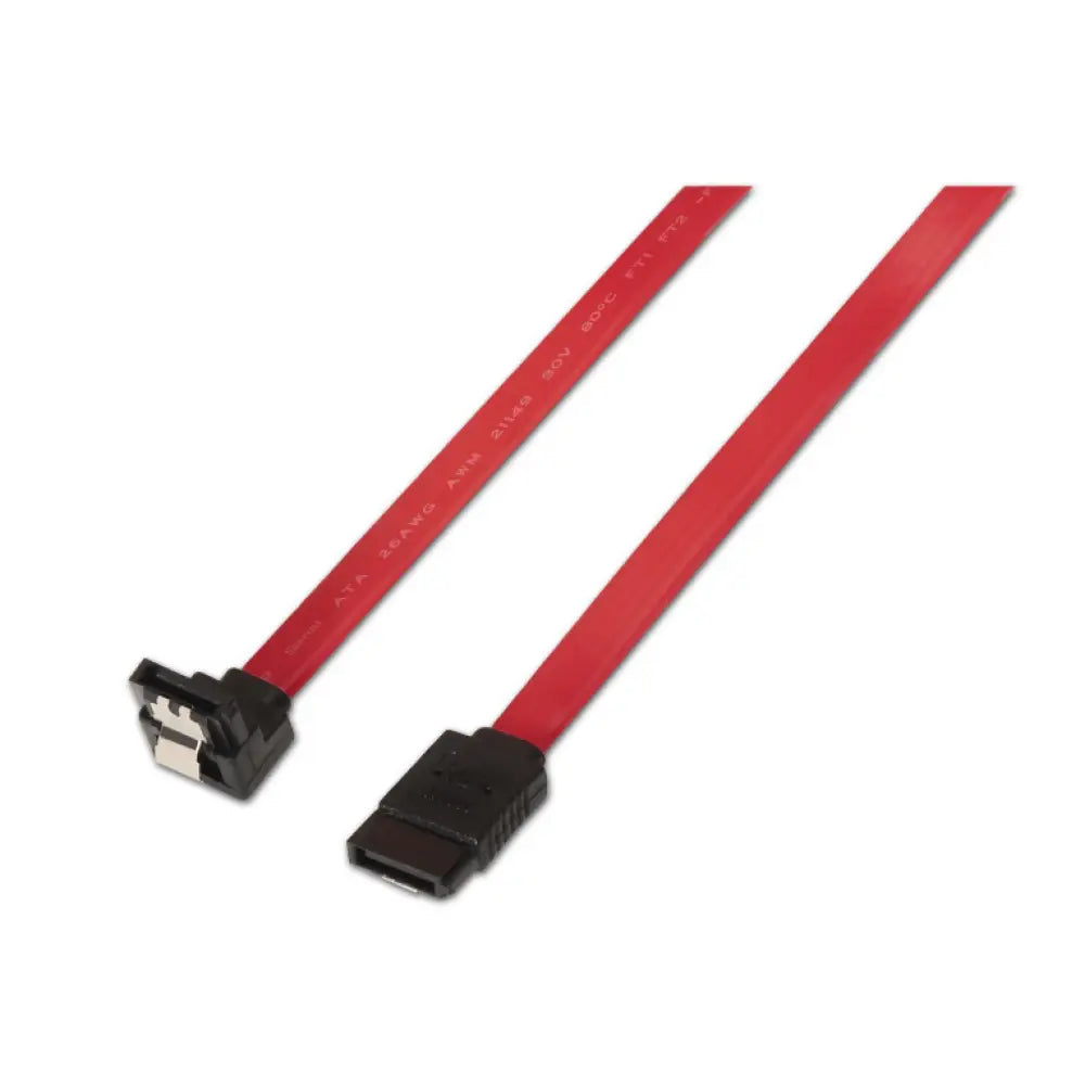 Cable SATA Aisens A130-0156 0,5m Acodado Rojo con Anclajes Alta Velocidad