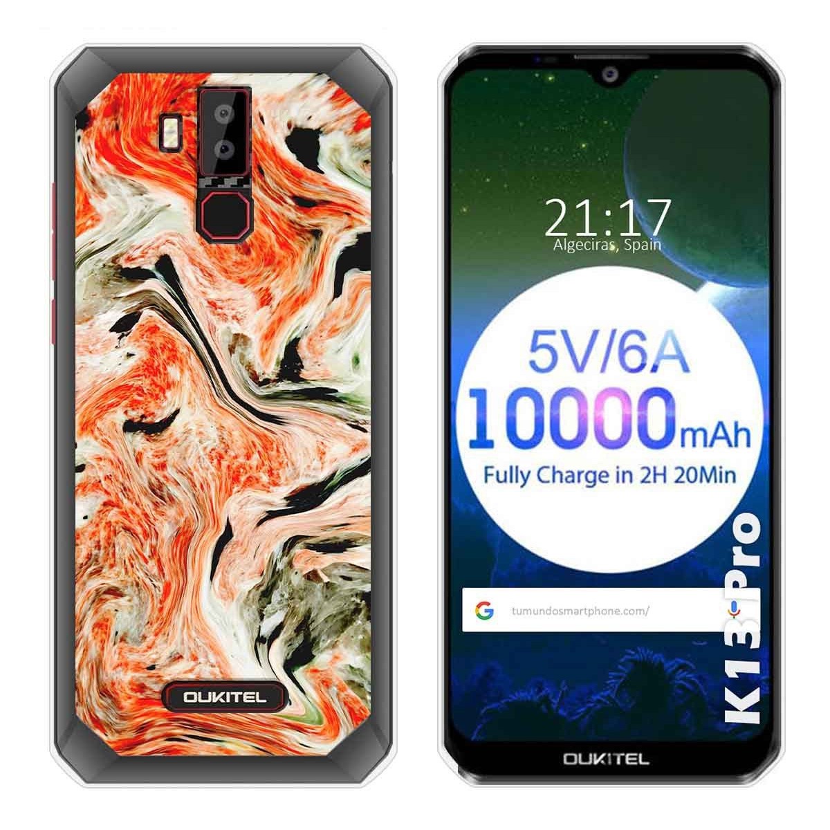 Tumundosmartphone Funda Gel Tpu para Oukitel K13 Pro diseño Mármol 12 Dibujos