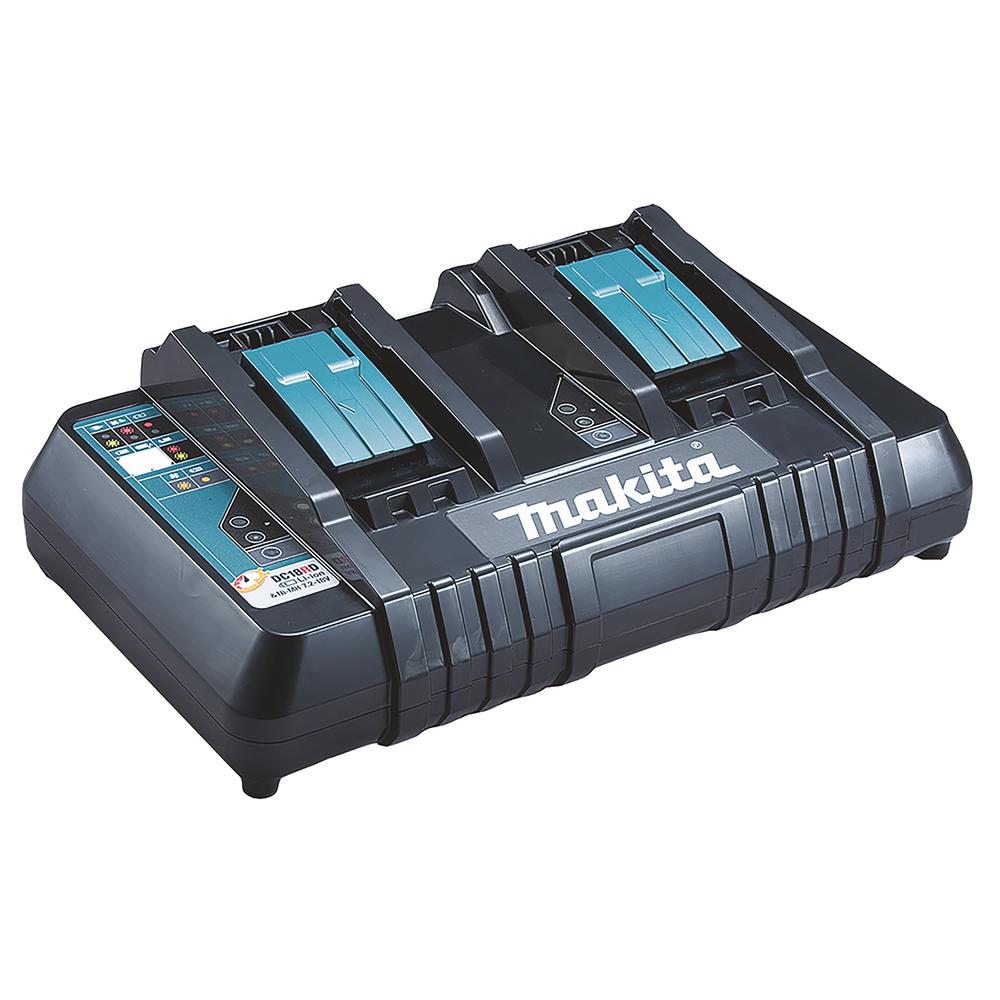 MAKITA 196933-6 - DC18RD - Cargador rápido doble para baterías de iones de litio de 14,4 V y 18 V