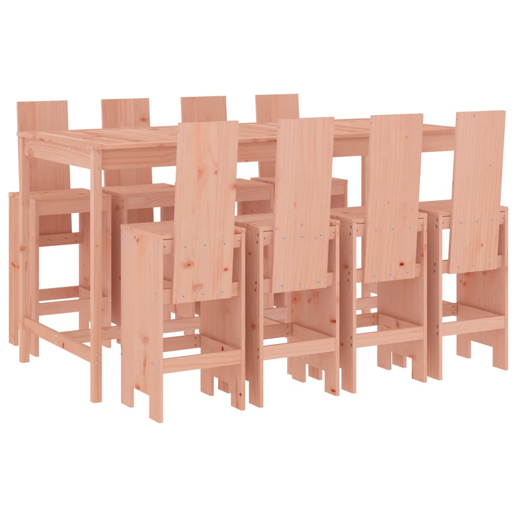 vidaXL Juego de muebles de jardín 9 pzas madera maciza abeto Douglas