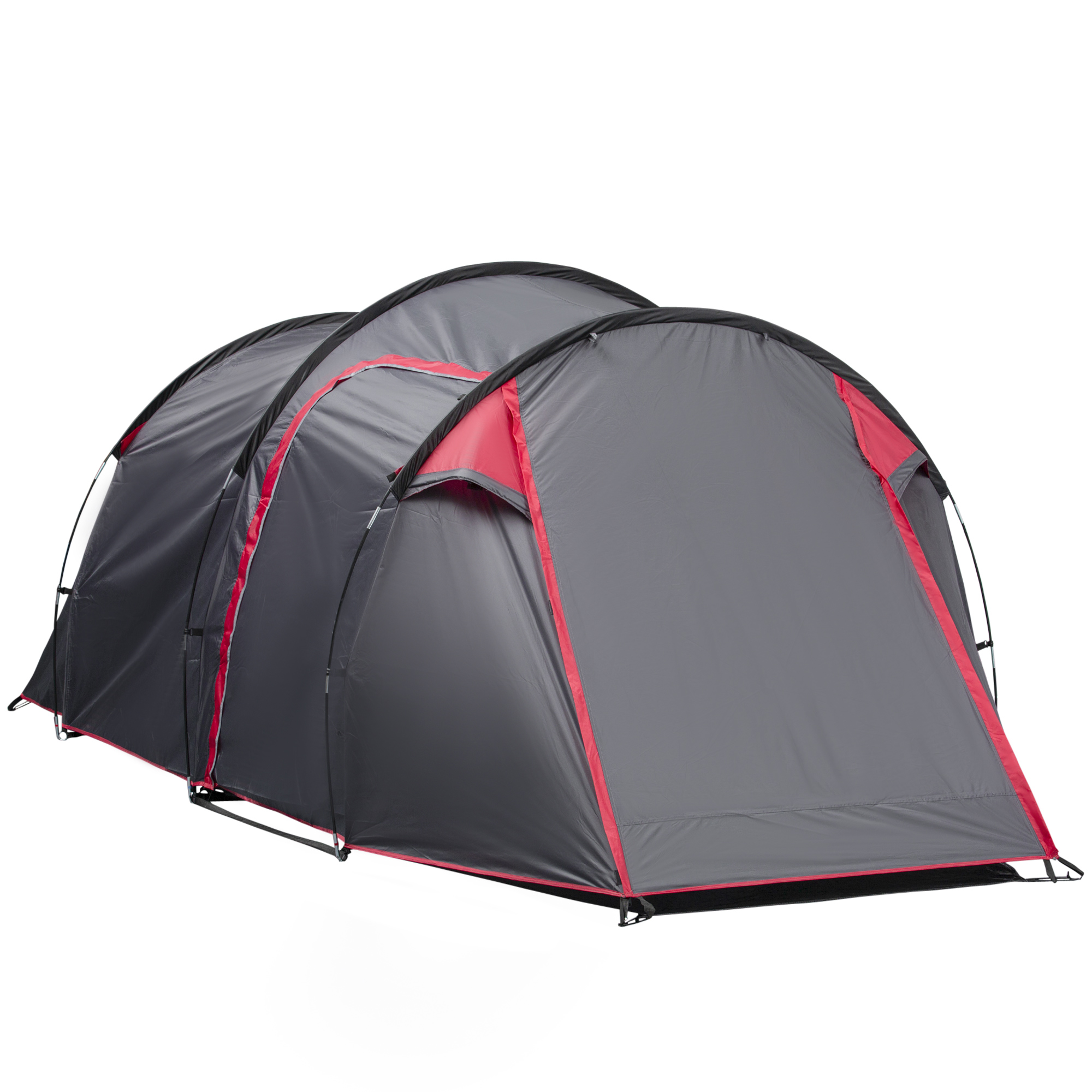 Outsunny Tienda de Campaña Familiar 2-3 Personas Plegable Impermeable 2000+ mm a Prueba de UV 20+ con Vestíbulo y 4 Estaciones para Camping Senderismo Festivales 426x206x154 cm Gris Oscuro