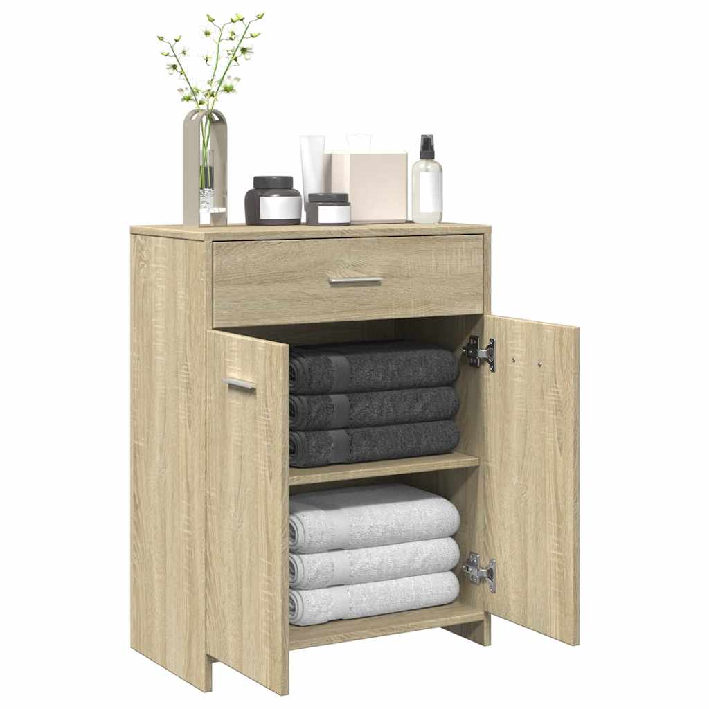 vidaXL Armario de baño madera contrachapada 60x33x80 cm en color Blanco/Madera antigua/Marrón roble y más | almacenamiento funcional diseño moderno para baño dormitorio sala