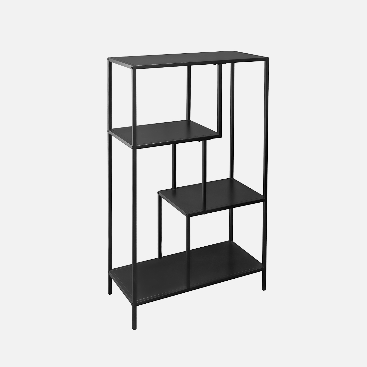 sweeek - Estantería asimétrica de metal con 4 estanterías , Industrielle , 69x33x113
