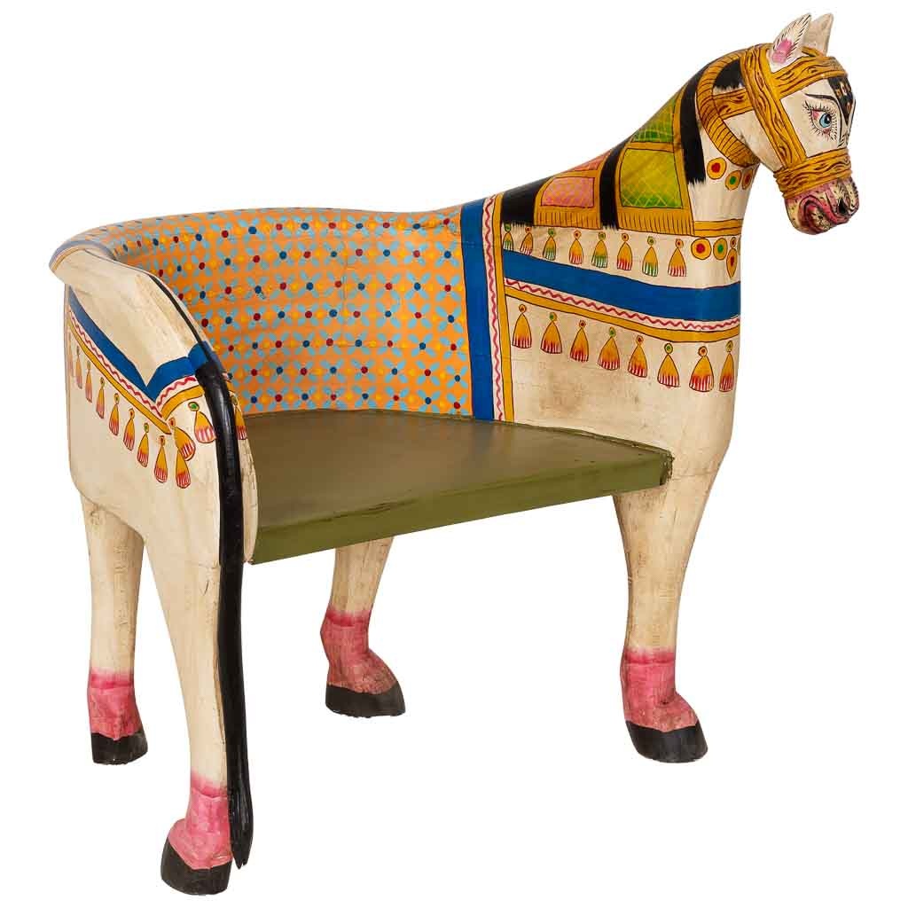 Wonderlust Deco - Banco de madera artesanal multicolor 93x69x98h cm Multicolor 93x69x98h cm