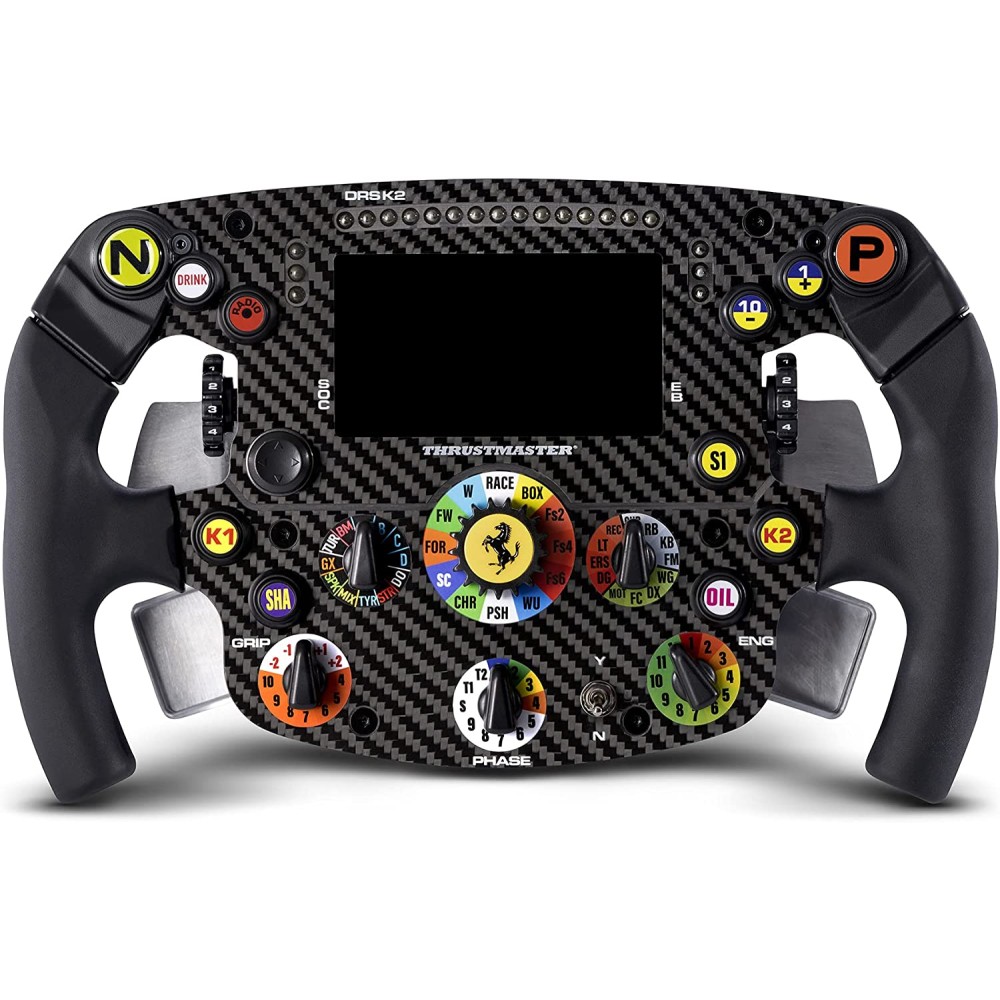 Volante Thrustmaster SF1000 Edition Negro para PC y Consolas con Pantalla LCD IPS y Placa Frontal de Fibra de Carbono