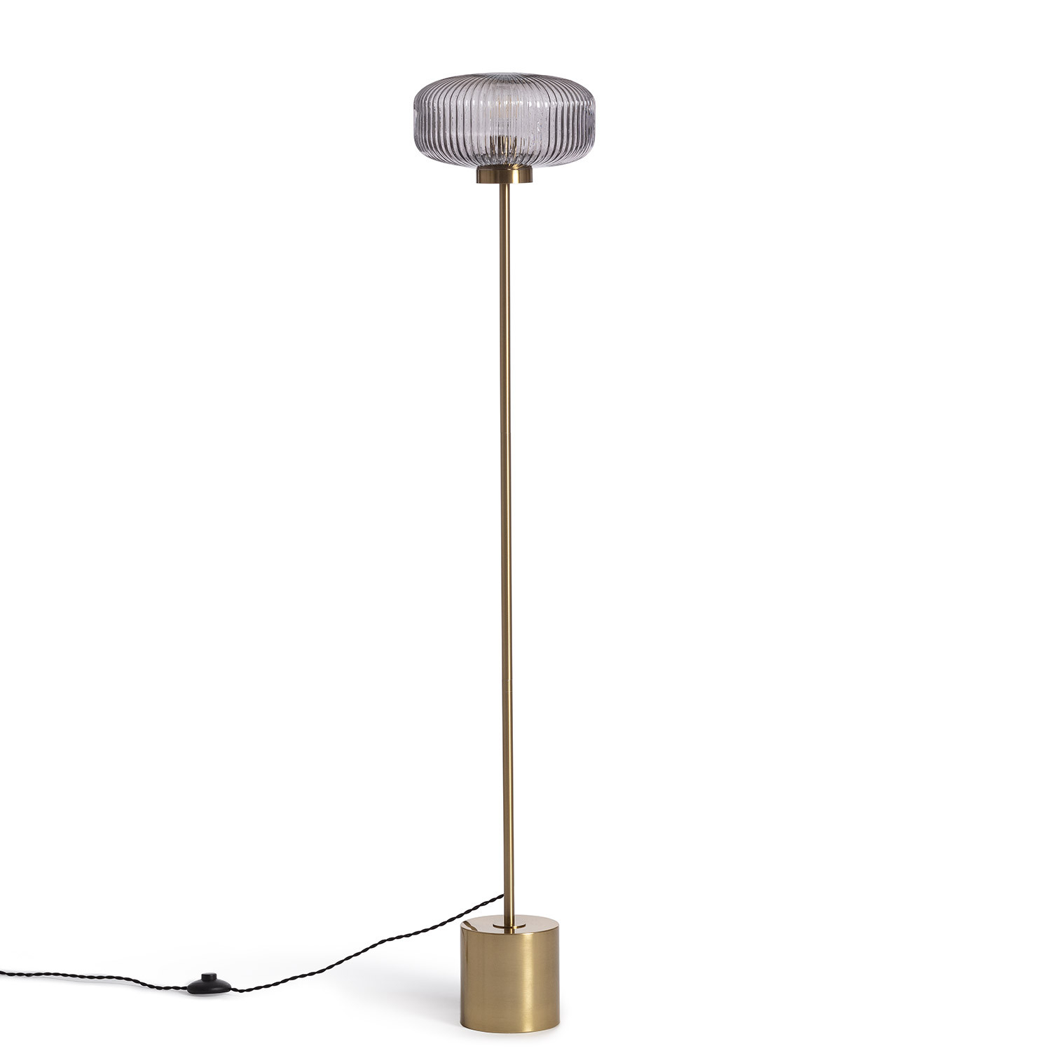 Ledkia Lámpara de Pie Metal y Cristal Windsor Dorado