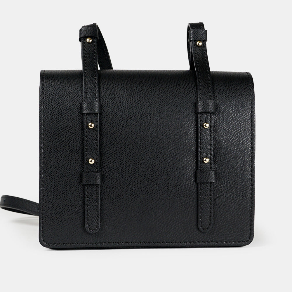 Bolso Bandolera 1990s de Piel Saffiano con Solapa y Compartimentos Interiores