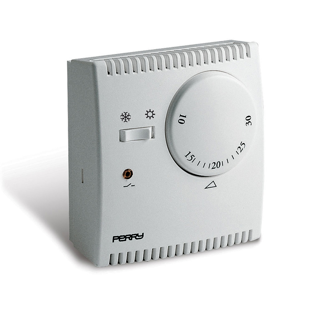 Termostato Analógico de Expansión de Gas Serie TEG con Luz Piloto y Selector Verano/Invierno - Color Blanco Perry