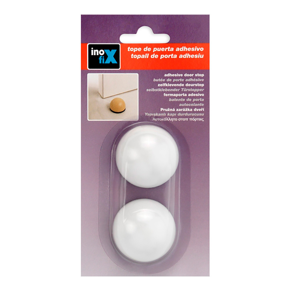 tope adhesivo flexible blanco (blister 2 unid.) inofix
