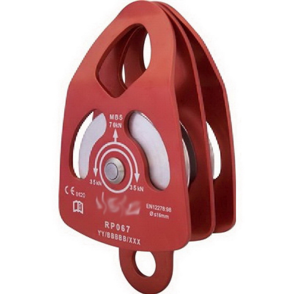 MAMIGA Polea ISC Largue doble de aluminio con conexión 70 kN 16 mm EN12278 FS