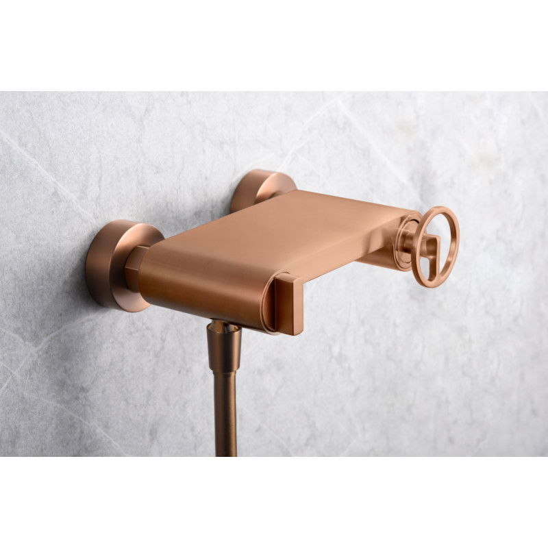 Imex Olimpo BDC033-5ORC grifería monomando para ducha de latón con acabado en oro rosa cepillado