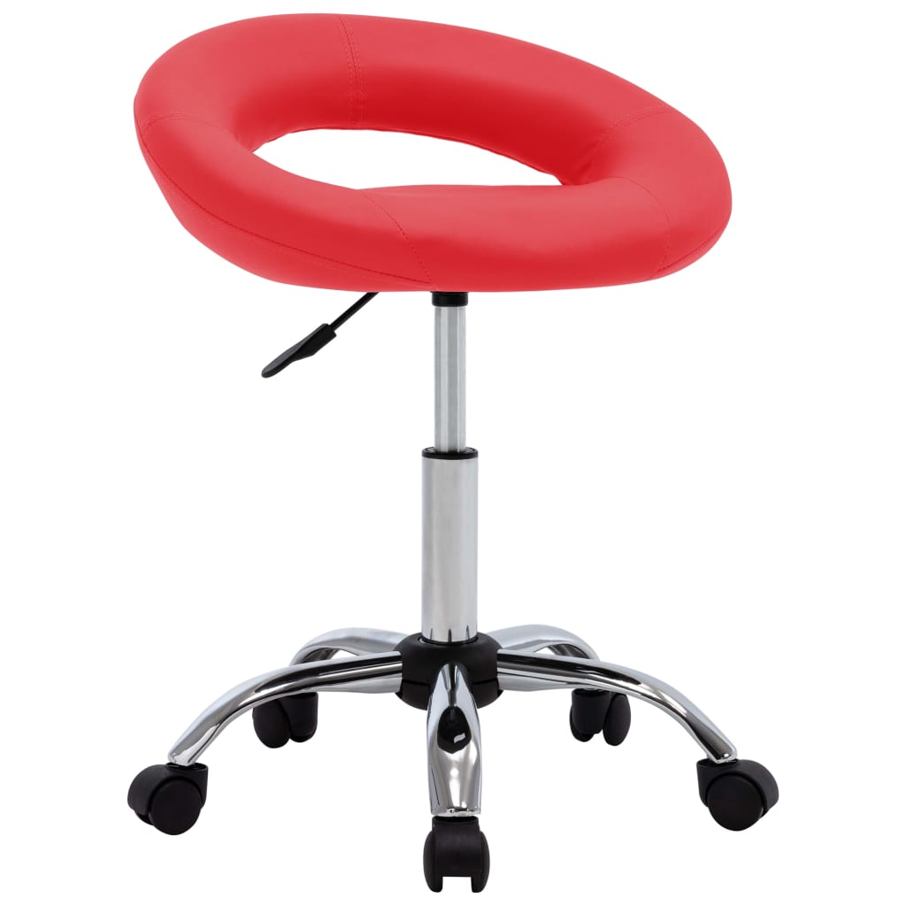 vidaXL Silla de Trabajo con Ruedas Cuero Sintético Escritorio Multicolor