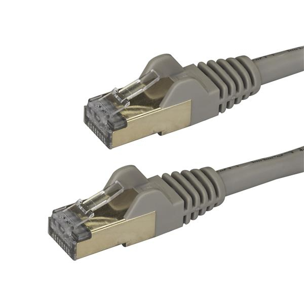 StarTech.com Cable de 1m de Red Ethernet RJ45 Cat6a Blindado STP - Cable sin Enganche Snagless - Gri