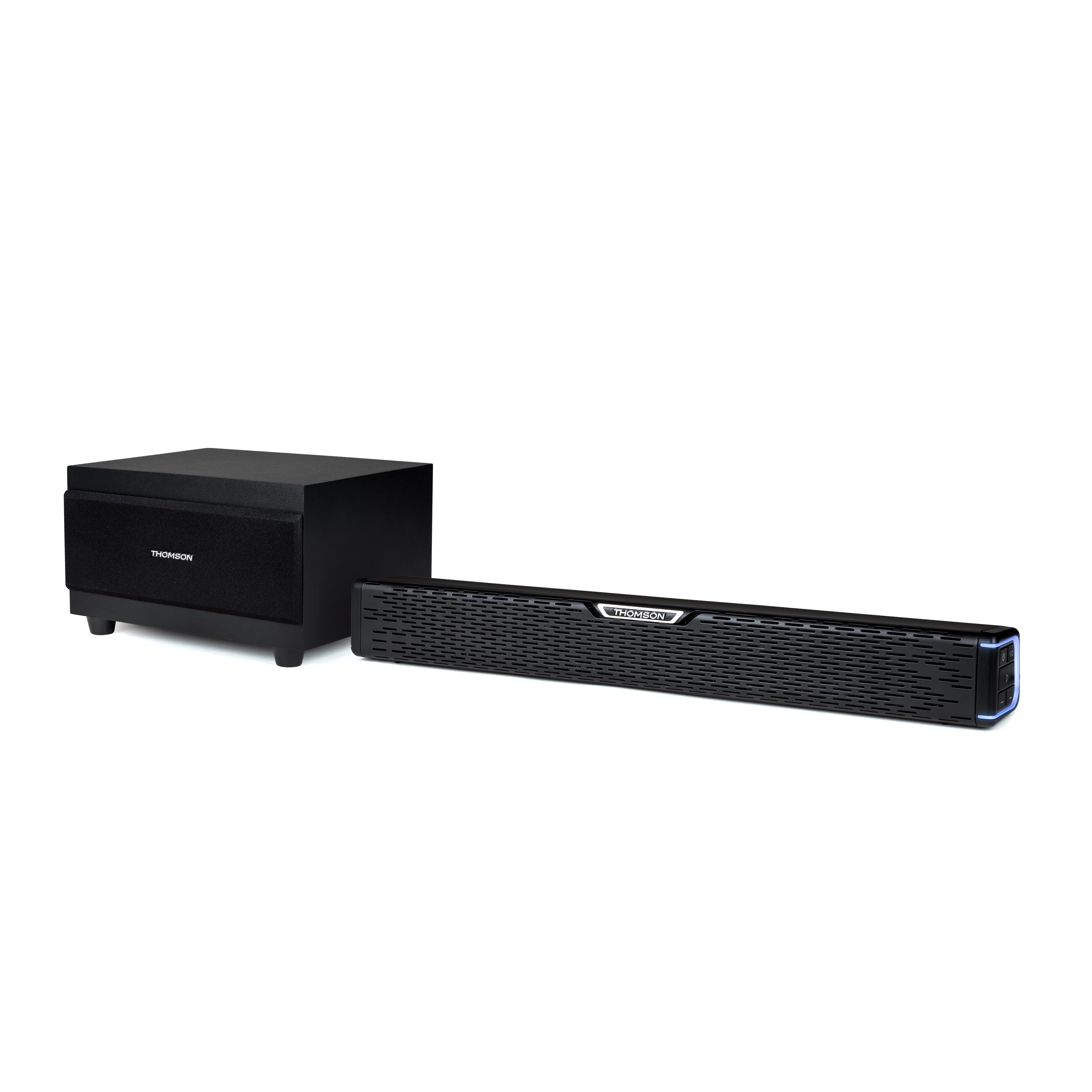 Thomson Barra de sonido para TV con subwoofer de 2.1 canales 120W SB60BTS