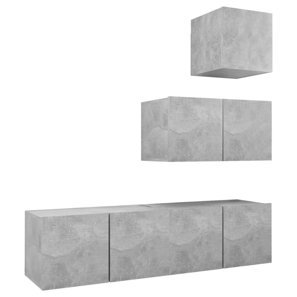 vidaXL Set de muebles de salón 4 piezas madera ingeniería 60x30x30 cm, Mueble de Salon, Mueble TV, Mueble TV salon, Mesa de TV, Mueble tele