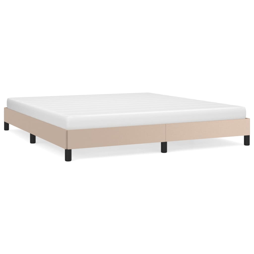 vidaXL Estructura cama sin colchón cuero sintético capuchino 180x200cm