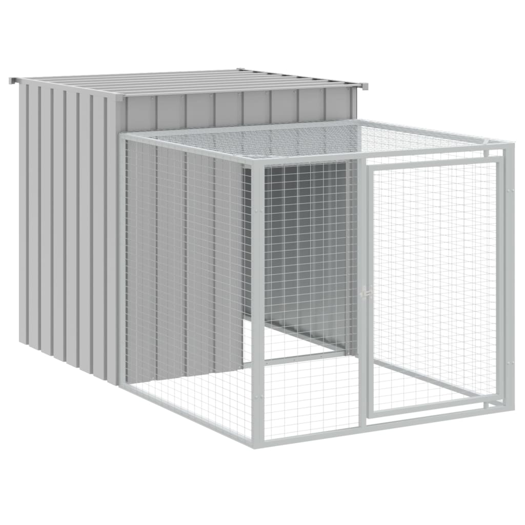 vidaXL Gallinero con Corral Jaula Caseta de Gallinas Acero Galvanizado Color Antracita,  Gris claro, y mas
