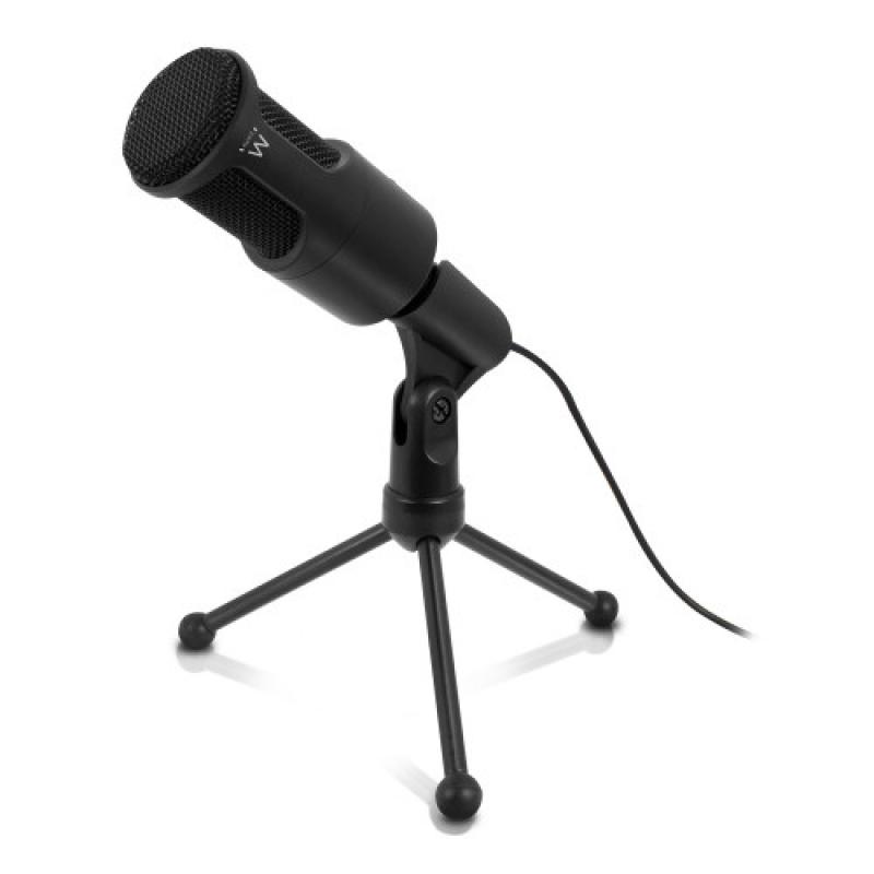Ewent EW3552 Micrófono Alámbrico con Cancelación de Ruido Plug and Play, negro