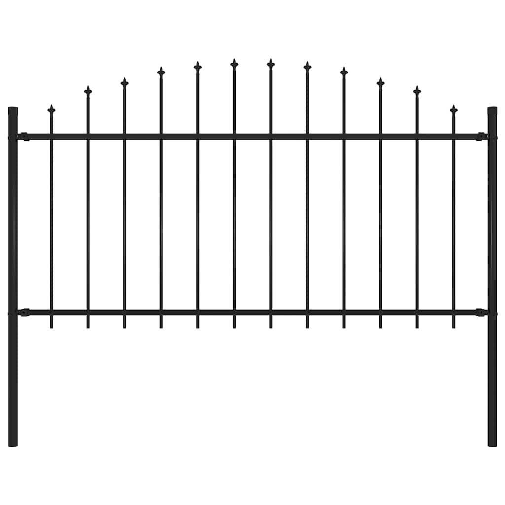 vidaXL Valla de jardín con punta de lanza de acero 181x150 cm negra