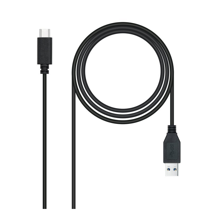 Nanocable USB 3.1 Gen2 Cable Type-C Male to A Male 0.5m, 10Gbps Transfer Speed, 3A Charging, Black, Compatible with Thunderbolt 3 and USB 2.0