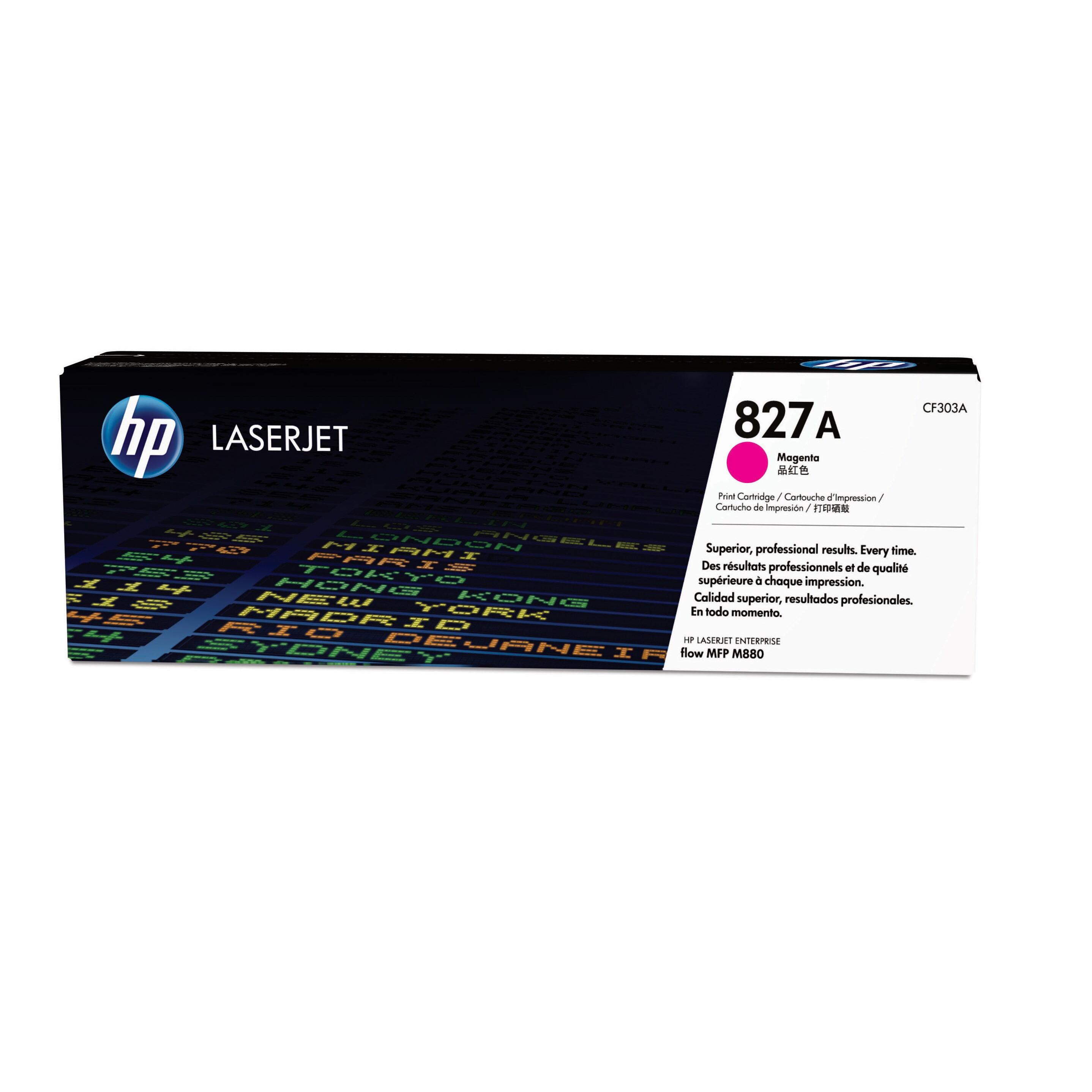 Cartucho de tóner original LaserJet HP 827A magenta
