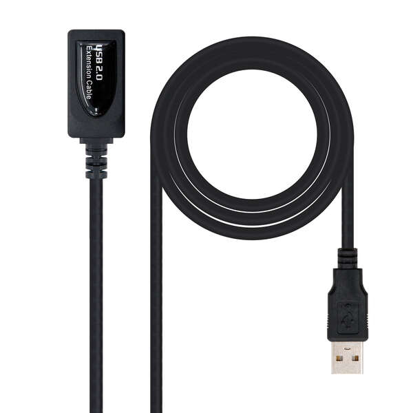 Nanocable cable prolongador con amplificador usb-a 2.0 macho a usb-a hembra 15m