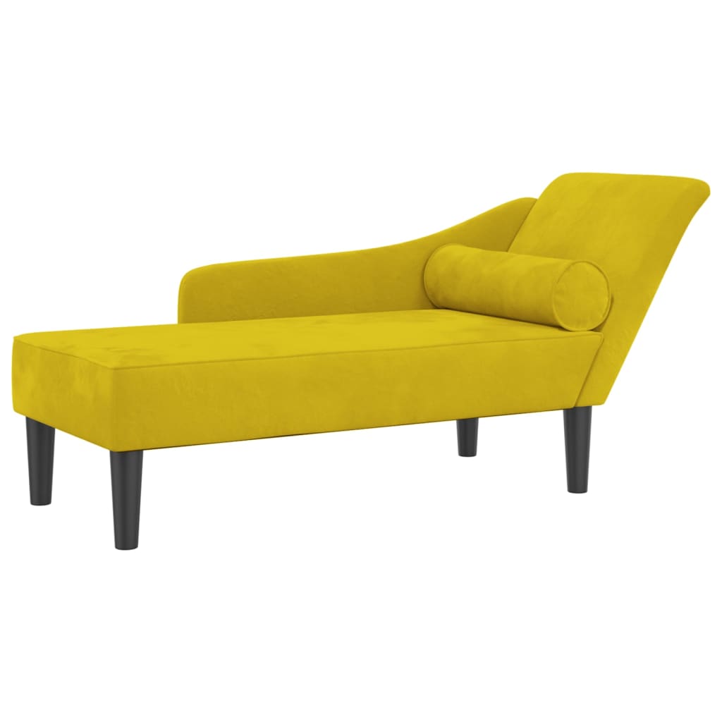 vidaXL Sofá diván con cojines terciopelo amarillo