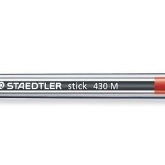 Staedtler stick 430 boligrafo con capuchon - punta 0.35mm - tinta endeleble - color rojo (50 uds)