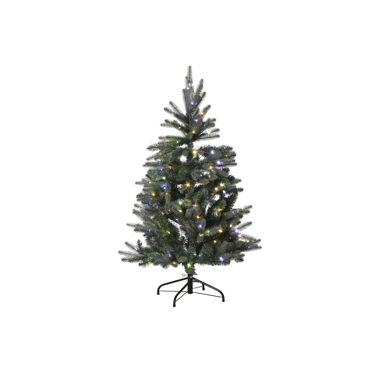 Arbol Led Pe 88X88X130 150L 393 Ramas Verde, Decoracióna de navidad para todos los hogares, Navidad Alpina Coloured Lights