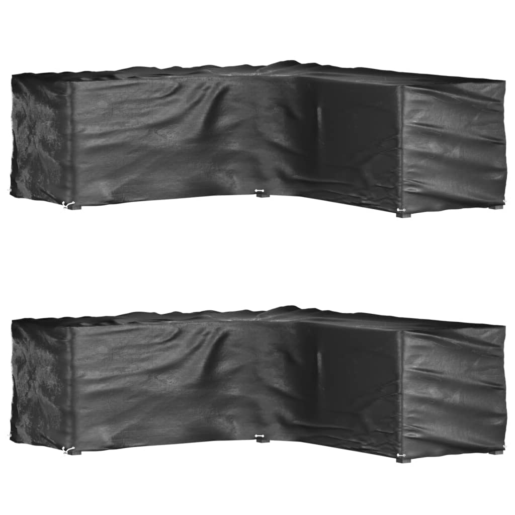vidaXL Fundas muebles jardín forma de L 2 uds en dimensiones 215x215x70 cm/210x260x80 cm/250x250x70 cm y más | almacenamiento funcional diseño moderno para baño dormitorio sala