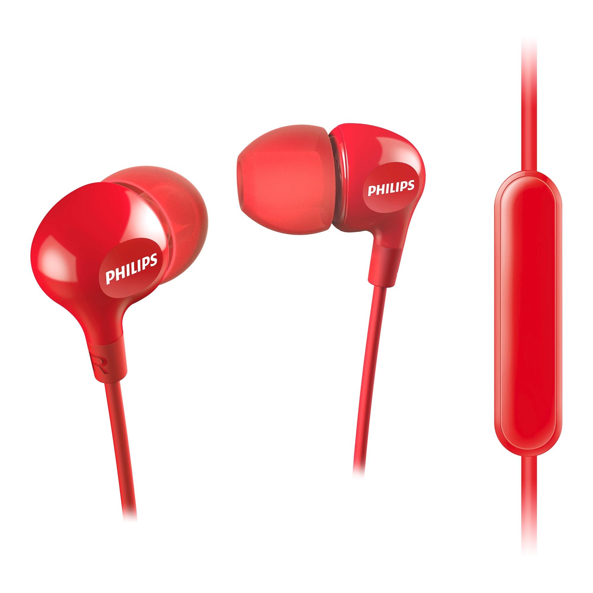 PHILIPS SHE3555RD/00 Auriculares con cable Intraauditivos, de Color Rojo con conector de 3.5 mm.
